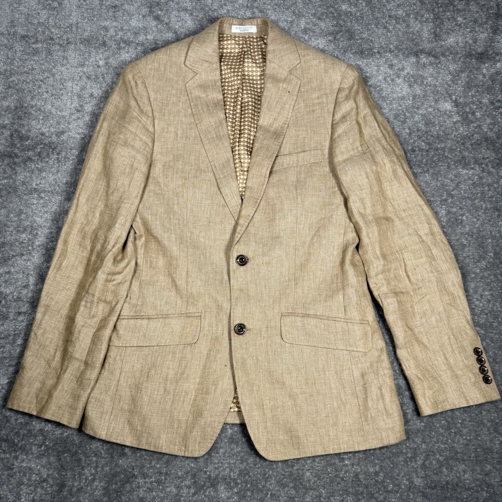 Murano Baird McNutt Blazer Men's Small Beige 100% Linen Jacket Sport Coat